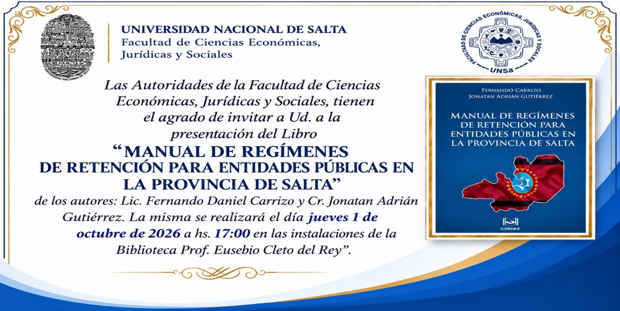 Presentación del Libro: Manual de Regímenes de Retención para Entidades Públicas en la Provincia de Salta